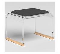 Tabouret en acrylique transparent, siège transparent robuste avec dessus rembourré confortable pour douche et salle de maquillage, pas de montage nécessaire