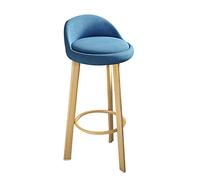 Tabouret en Bois Chaise en Bois avec Repose-Pied d'assemblage Simple d'assemblée de Ferme pour Les chaises de Bar à la Maison intérieure (Gris 79 cm) (Bleu 70 cm) Made in China