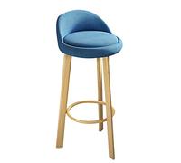 Tabouret en Bois Chaise en Bois avec Repose-Pied d'assemblage Simple d'assemblée de Ferme pour Les chaises de Bar à la Maison intérieure (Gris 79 cm) (Bleu 79 cm) Made in China