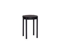 Tabouret en bois de frêne noir et acier, rond, siège d'appoint, uni - Hübsch, Oto - 38x38x46 cm
