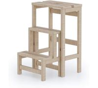Tabouret en bois de hêtre 3 marches H57Cm pliant peu encombrant, COLOMBO