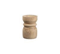 Tabouret en bois de paulownia beige, cylindrique, uni - Woood, Bikkel - 28x28x40 cm
