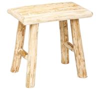 Tabouret en bois de peuplier, style bohème naturel et boisé