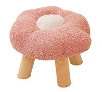 Tabouret en bois en forme de fleur, repose-pieds rembourré, repose-pieds touffeté, tabouret à langer, tabouret de table basse en bois, tabouret mignon pour enfants, pour salon, chambre à coucher