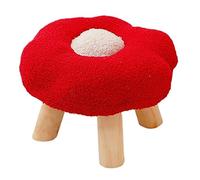Tabouret en bois en forme de fleur, repose-pieds rembourré, repose-pieds touffeté, tabouret à langer, tabouret de table basse en bois, tabouret mignon pour enfants, pour salon, chambre à coucher