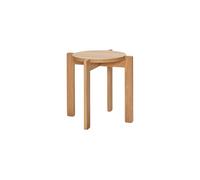 Tabouret en bois FSC beige, empilable, rond, style scandinave - Hübsch - Ø45 H42 cm