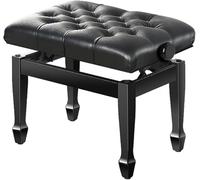 Tabouret en bois massif à hauteur réglable, design robuste et durable, idéal pour piano ou coiffeuse