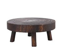 Tabouret en Bois pour Plantes, Support pour Plantes Basses et Multiples, Support pour Pot de Fleurs Rond et de Jardin (Marron)