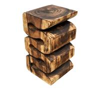 Tabouret en bois - Tabouret à fleurs tablette - Serpent flambé en bois de suar massif