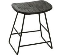 Tabouret en Bois "Teck" 45cm Noir Noir G