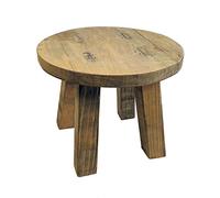 Tabouret en bois véritable pour plantes - 25 x 20 cm - Petit décor solide pour fleurs