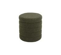 sweeek - Tabouret en bouclettes Kaki avec Coffre de Rangement intégré
