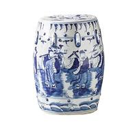 Tabouret en Céramique Bleu Et Blanc Modèle Maison Villa Dressing, Change Chaussure L Peint À La Main sous Glaçure Décoration exquise(Section B)