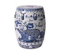 Tabouret en Céramique Bleu Et Blanc Modèle Maison Villa Dressing, Change Chaussure L Peint À La Main sous Glaçure Décoration exquise(Type D)