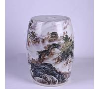 Tabouret en céramique, Tabouret de Tambour en céramique, Tabouret Bas Nordique Rond, Nouveau à Langer Style Chinois for la Maison(C)