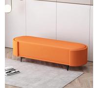 Tabouret en cuir, banc à chaussures avec assise rembourrée, banc d'entrée, banc rembourré avec pieds en métal, banc de lit pour salle à manger