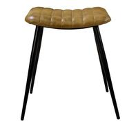 Tabouret en cuir camel matelassé - bidar