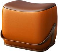 Tabouret en cuir, repose-pieds rembourré en forme de selle pour salon, entrée et canapé - Design élégant et polyvalent