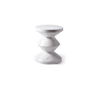 Tabouret en marbre blanc Zig zag