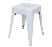 Tabouret En Métal Hwc-A73, Désign Industriel Métallique, Empilable Blanc Multicolore
