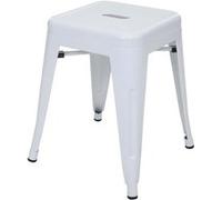 Tabouret en métal MENDLER HWC-A73, désign industriel métallique, empilable blanc Blanc G
