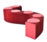 Tabouret en papier pliable en accordéon peu encombrant pour un rangement facile, parfait comme repose-pieds ou siège à langer dans le salon, la cuisine et l'école