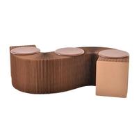 Tabouret en papier pliable en accordéon peu encombrant pour un rangement facile, parfait comme repose-pieds ou siège à langer dans le salon, la cuisine et l'école