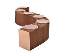 Tabouret en papier pliable en accordéon - Repose-pieds en papier - Idéal pour le bureau, la réception, le salon et le centre commercial - Design compact