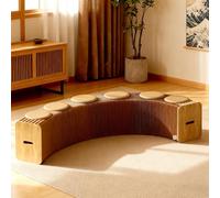 Tabouret en papier pliable et portable, design en accordéon nid d'abeille, repose-pieds pliable pour salon, chambre à coucher, bureau, siège en papier kraft pour adultes