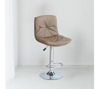 Tabouret en simili-cuir gris colombe avec pied en métal - Desir