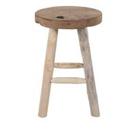 Tabouret en teck à 4 pieds House Nordic Badia Beige 30x30x45 cm