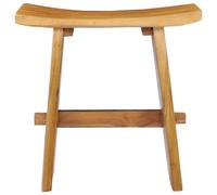 Tabouret en teck massif pliable, empilable, robuste, avec dimensions de 50 x 30 x 50 cm, peu encombrant, pour cuisine, balcon, jardin, utilisation en extérieur