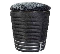 Tabouret en Tissu "Doric" 50cm Anthracite & Argent