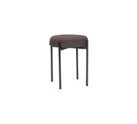 Tabouret en tissu noir, assise rembourrée, pieds en métal, rond - Hübsch, Silo - Ø41 H45 cm
