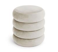 Tabouret en velours avec rangement 42 cm SNUGGO Crème