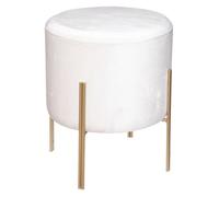 Tabouret en velours ""Living"" Atmosphera - Blanc