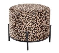 Tabouret en Velours "Motif Léopard" 48cm Marron