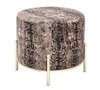 Tabouret en Velours "Motif Serpent" 35cm Marron