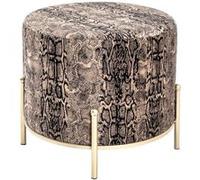 Tabouret en Velours Motif Serpent 35cm Marron Marron G