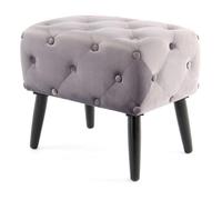 Tabouret en Velours "Piano" 60cm Gris