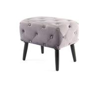 Tabouret en Velours "Piano" 60cm Gris