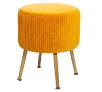 Tabouret en velours plissé Solaro Atmosphera - 35x35x41 - Ocre