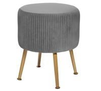 Tabouret en velours plissé Solaro Atmosphera - Gris