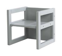Roba Chaise enfant grise réversible - 3 hauteurs d'assise - 30 x 30 cm - 60 kg - style campagne
