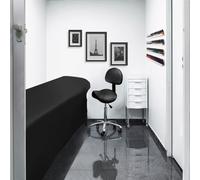 Vivezen - Tabouret ergonomique à roulettes avec dossier réglable en hauteur de 49 à 62 cm et pivotable à 360° - 2 coloris