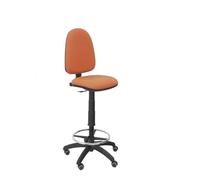 Tabouret Ergonomique Avec Mécanisme De Contact Permanent Et Réglable En Hauteur, Anneau De Repose-Pieds Et Roues En Parquet Brun Orange