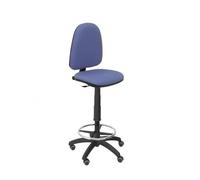 Tabouret ergonomique avec mécanisme de contact permanent et réglable en hauteur, anneau de repose-pieds et roues en parquet bleu