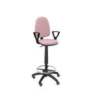 Tabouret ergonomique avec mécanisme de contact permanent réglable en hauteur, anneau de repose-pieds et roues en parquet rose pâle
