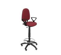 Tabouret ergonomique avec mécanisme de contact permanent, réglable en hauteur, anneau de repose-pieds et roues en parquet, assise Rouge