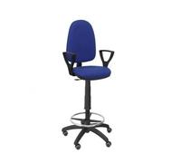 Tabouret ergonomique avec mécanisme de contact permanent réglable en hauteur, anneau de repose-pieds et roues en parquet Blue BALI